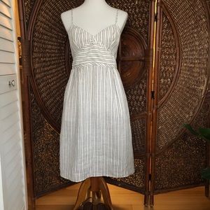 Blue and White Stripped Linen Sundress